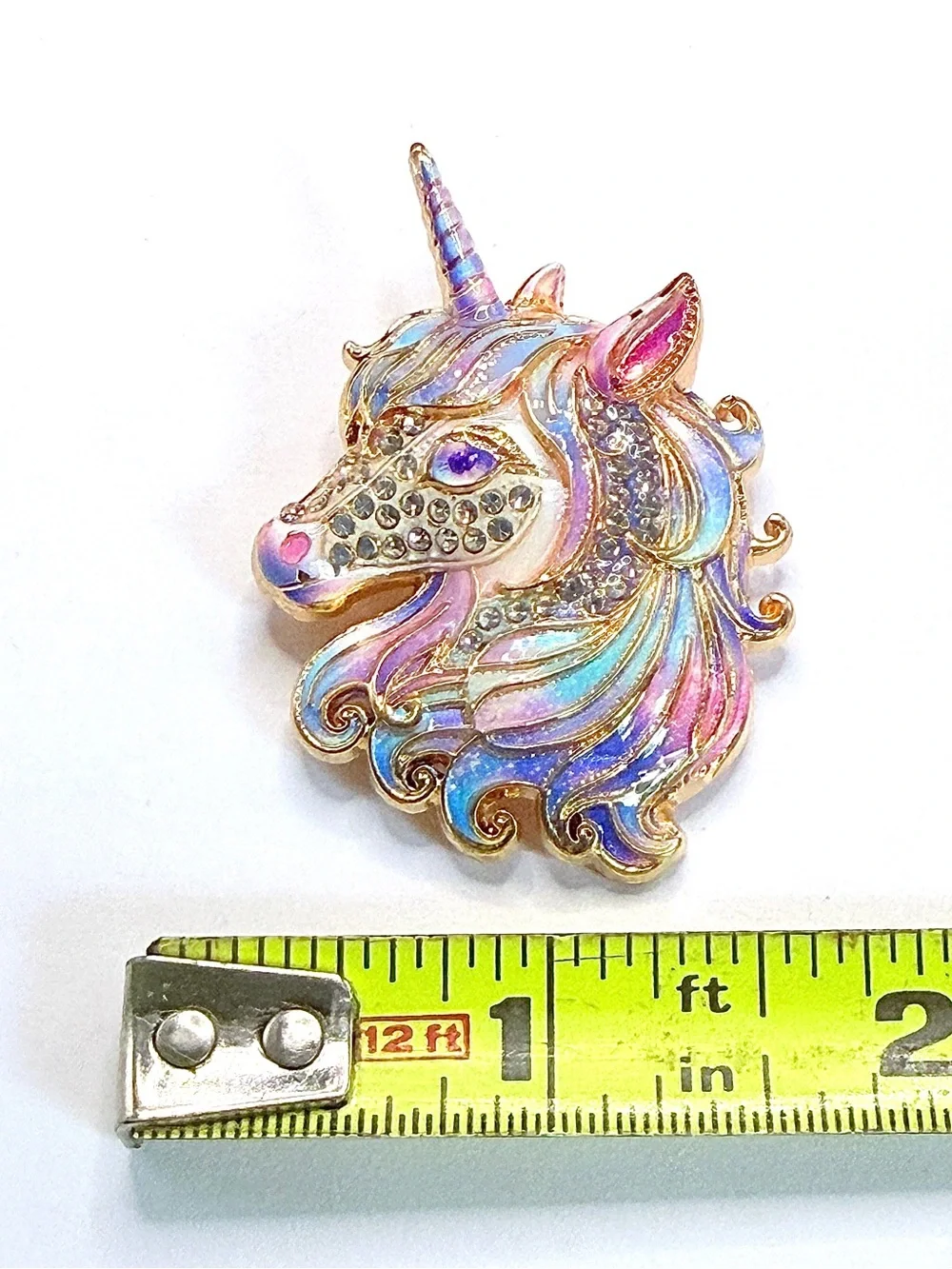 Unicorn Brooch in Beautiful Pastel Enamel & Rhinestone